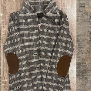 Notch collar plaid lightweight jacket